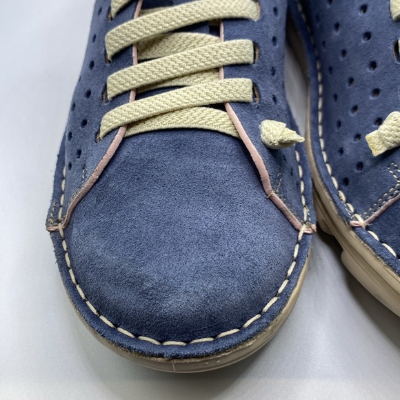 On Foot Perforated Suede Sneakers Blue Jean 38 Best Fits US Womens 7.5 - Picture 11 of 16